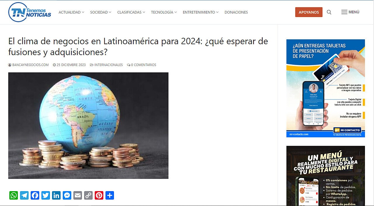El clima de negocios en Latinoamrica para 2024: qu esperar de fusiones y adquisiciones?
